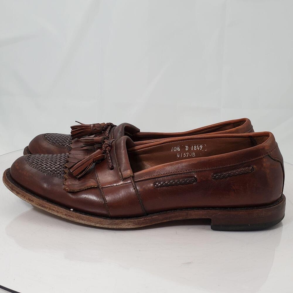Allen Edmonds Cody 41570B Shoes Men 10.5 D Brown Leather Tassel Loafers Dress